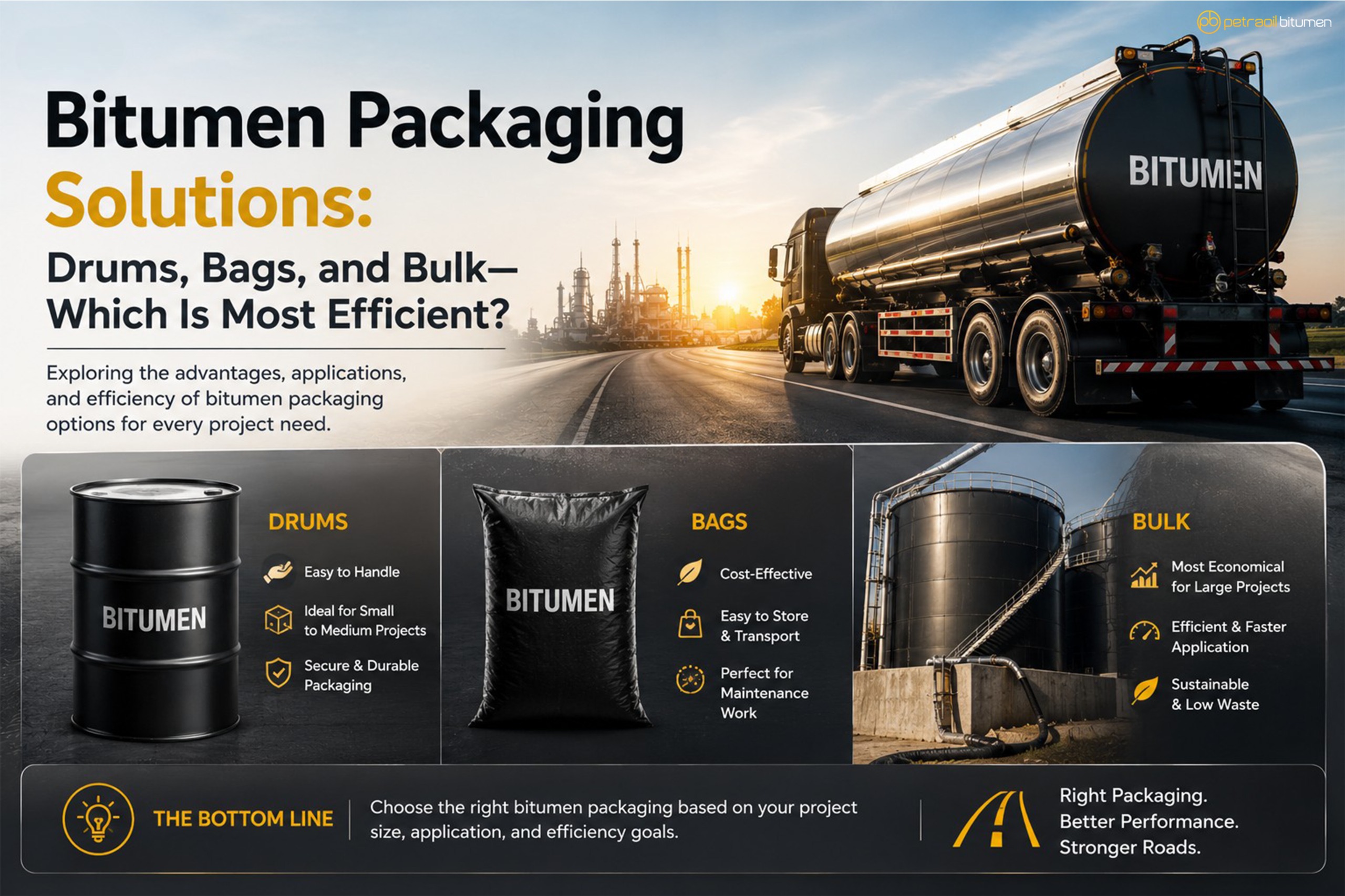 Bitumen Packaging Solutions: Drums, Bags, and Bulk—Which Is Most Efficient?