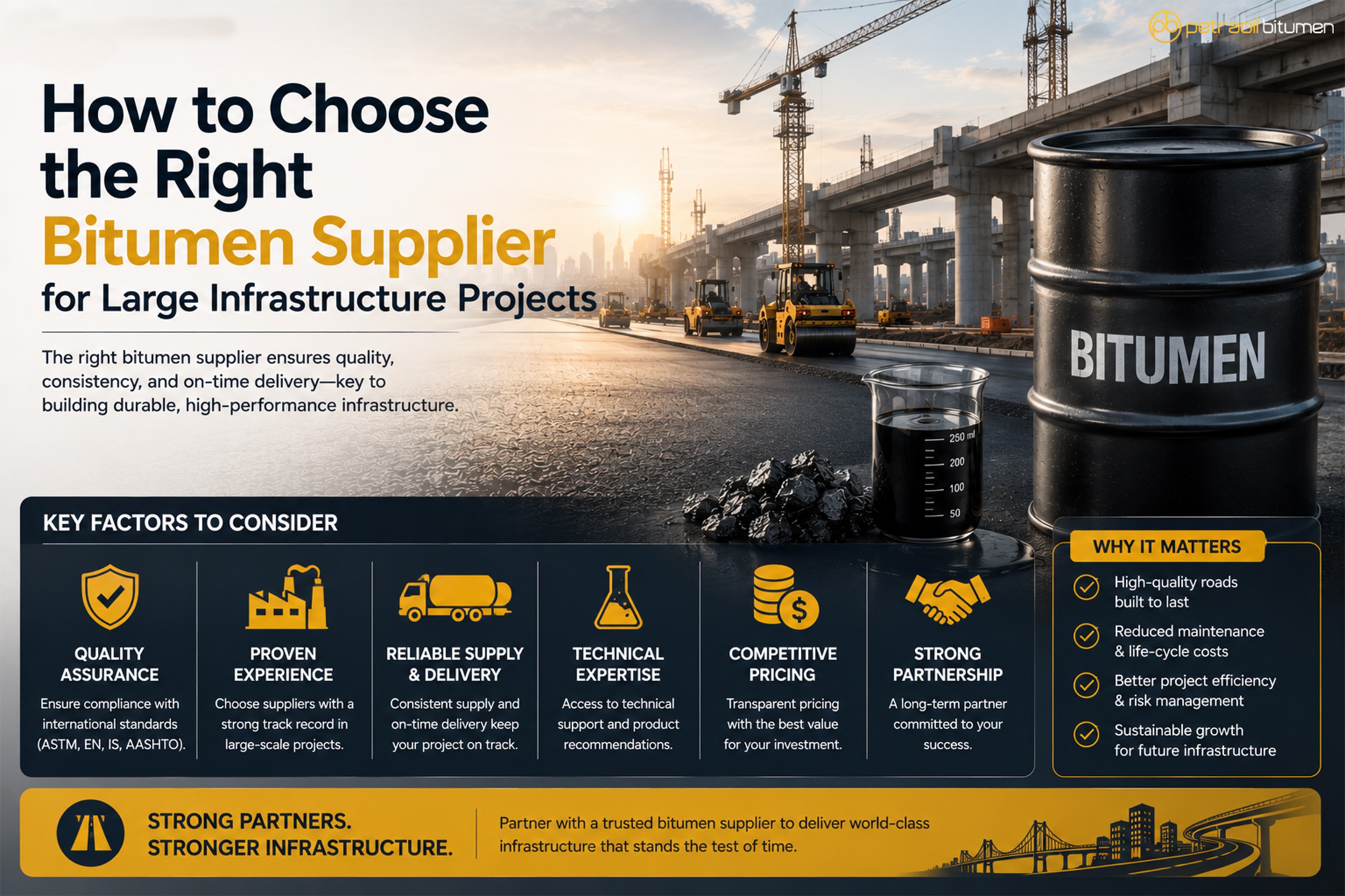 How to Choose the Right Bitumen Supplier for Large Infrastructure Projects