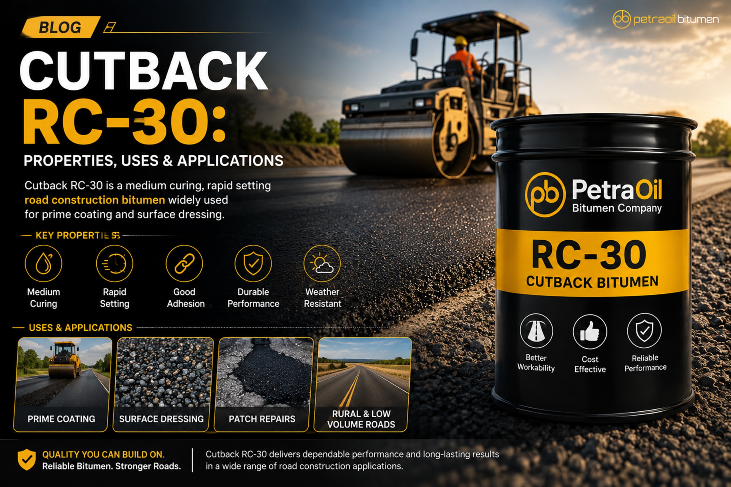 RC-30 Cutback Bitumen: A Guide to Properties, Uses & Applications