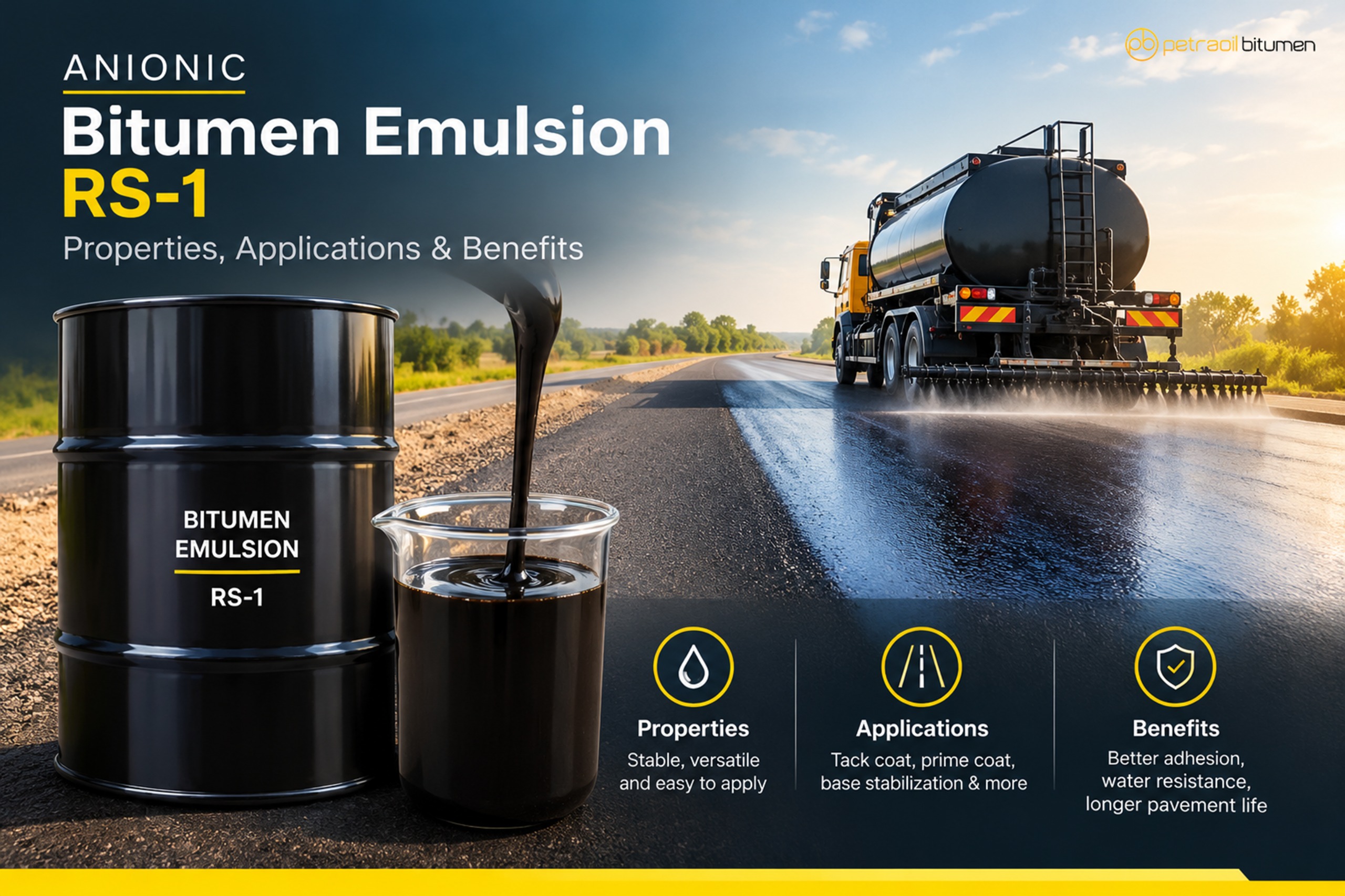 Anionic Bitumen Emulsion RS-1: Properties, Applications & Benefits